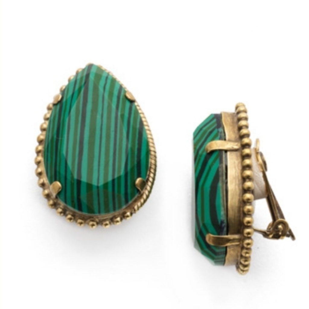 Sorrelli Gilly Clip Earrings Game Of Tones Stone In Antique Gold Clip Earrings